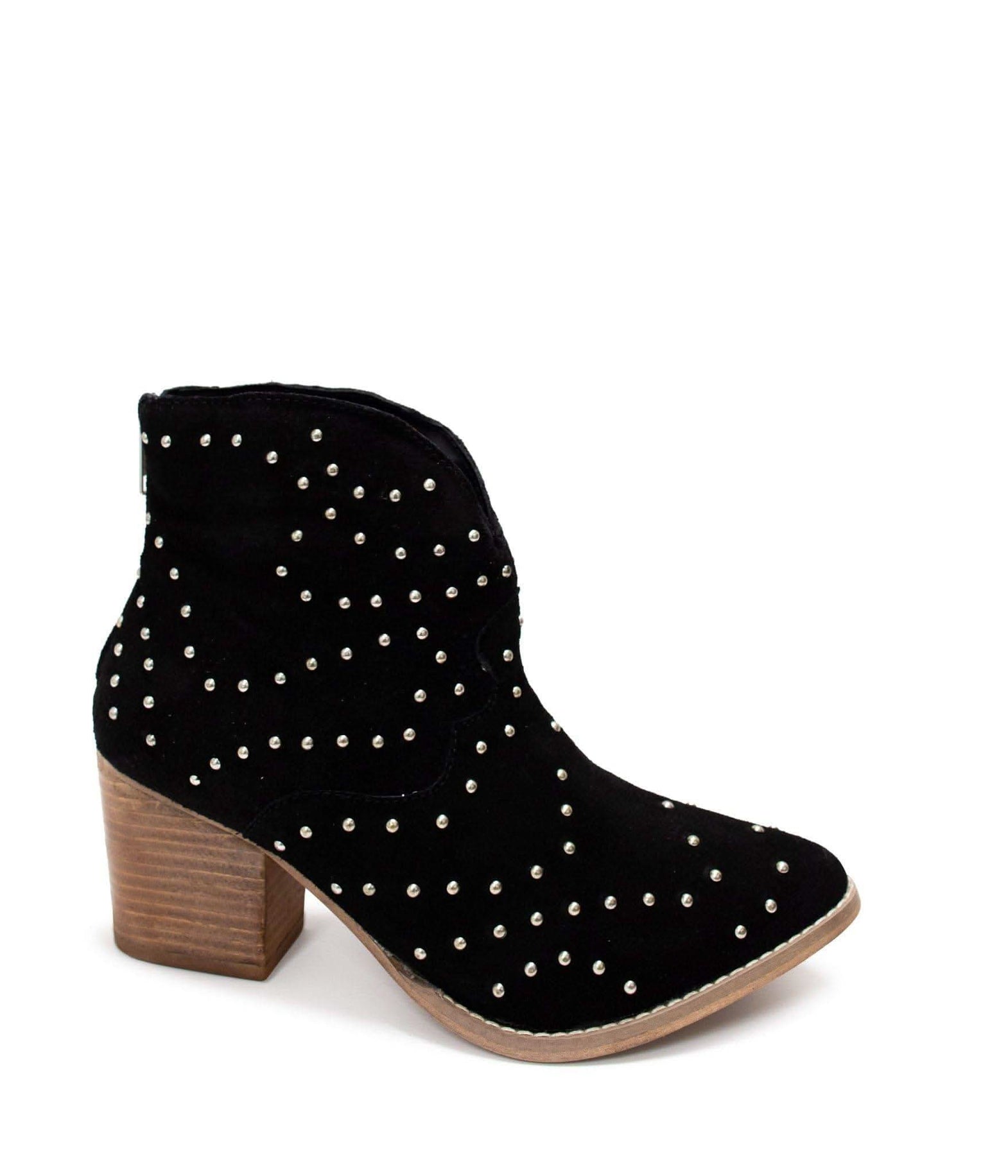 Twilight Studded Heeled Ankle Boot in Black - SwagglyLife Home & Fashion